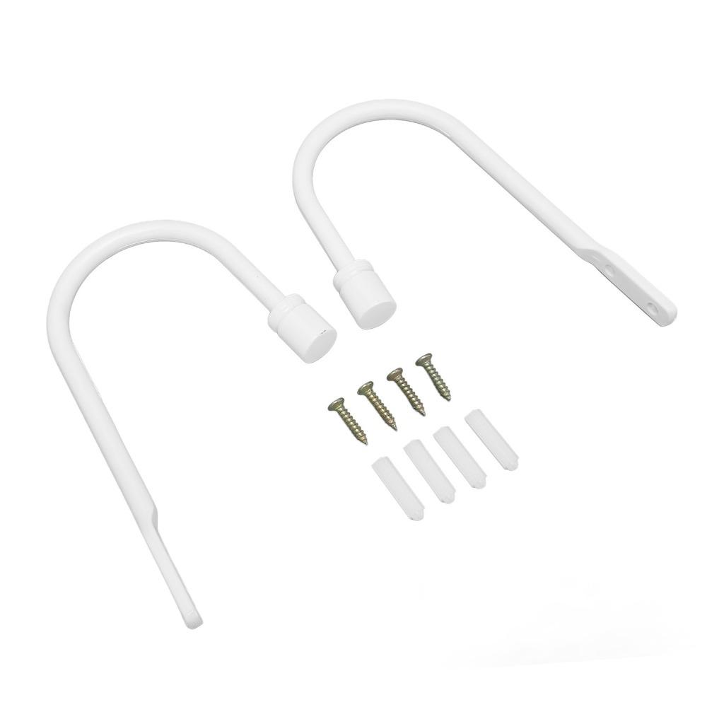 2Pcs White Curtain Tiebacks Carbon Steel Drapery Holdbacks Window Curtain Holdbacks Family