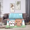Kawaii Cute BuBu Panda Dudu Blankets Fleece Spring Autumn   Lightweight Thin Throw Blankets for Bed Bedroom Plush Thin Quilt