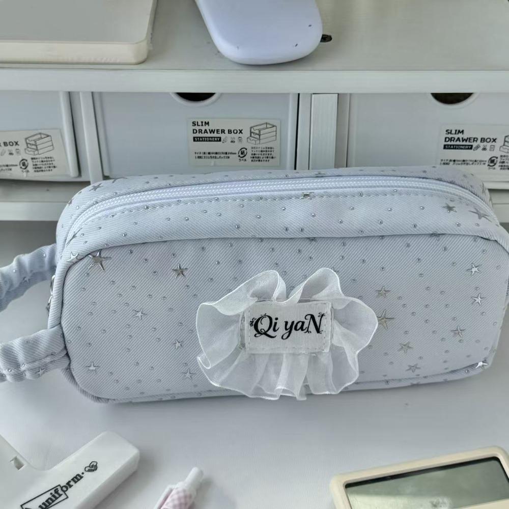 Großes Federmäppchen Sternenmuster Schreibwaren-Organizer Neue Schultasche Büro