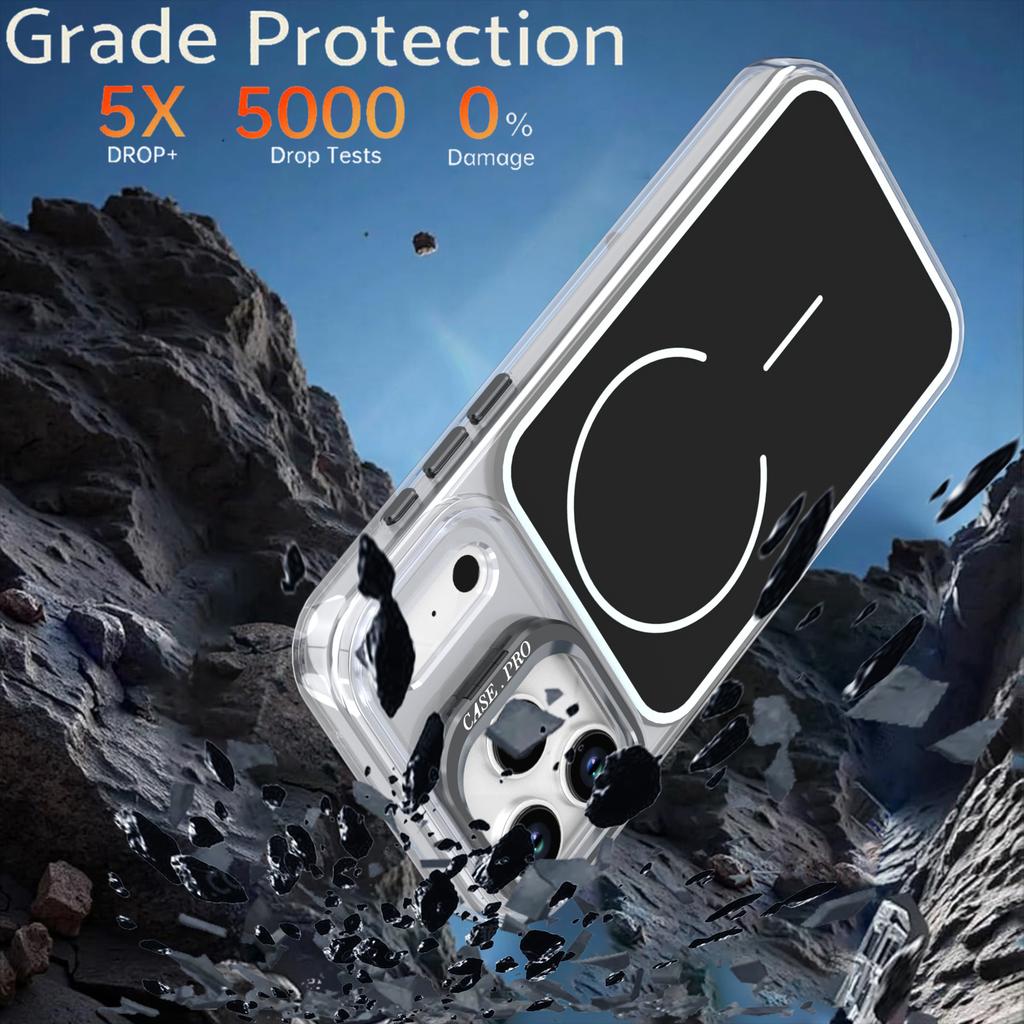 Luxury for Magsafe Magnetic Clear Colorful Border Case For iPhone 17 Pro Max Air 16 15 14 Plus 13 12 11 Wireless Charge Cover