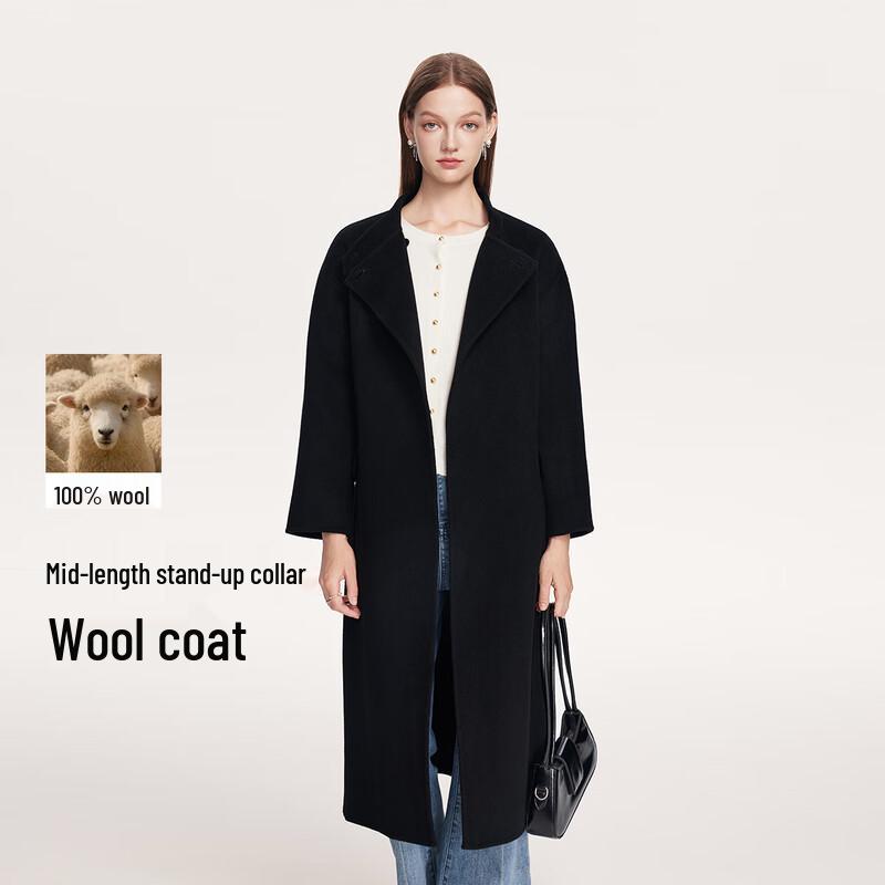 

FivePlus Women s French Style Mid-Length Wool Coat S