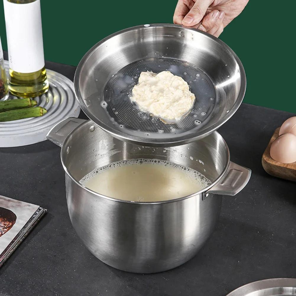 Stainless Steel Household Soup Oil Filter Pot Lard Strainer Tank Container Storage Can With Lid Kitchen Tools 2.8L/3.8L/5.2L