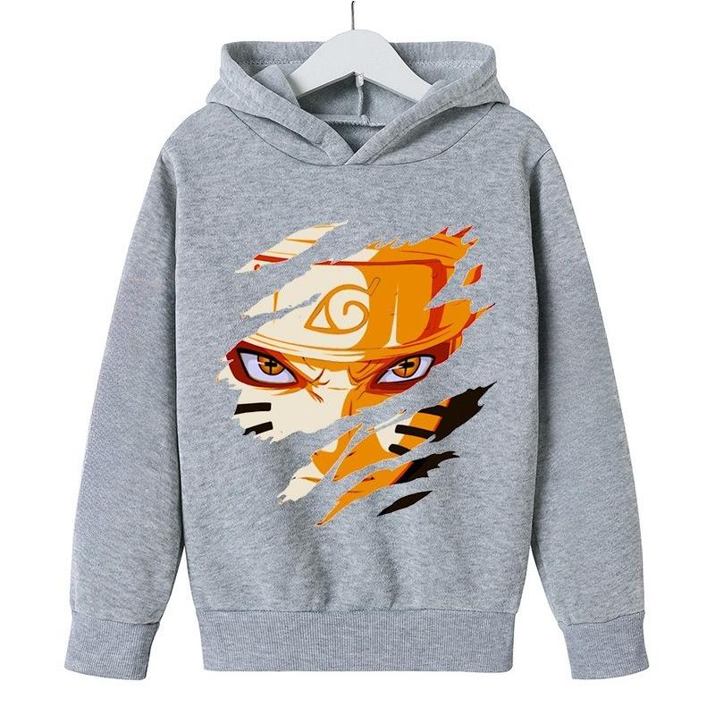 2025 New Naruto Print Children's Sports Hoodie, Autumn and Winter Boys' and Girls' Outdoor Warm Sweater Sweatshirt