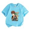Kids Boys Girls 100% Cotton Crew Neck Short Sleeve T-Shirt, Anime Biker Print Born To Race Casual Breathable Summer Tee Tops for Little Teens Children