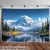 2D Wald Berg See Wandteppich Heim Ästhetik Wandbehang