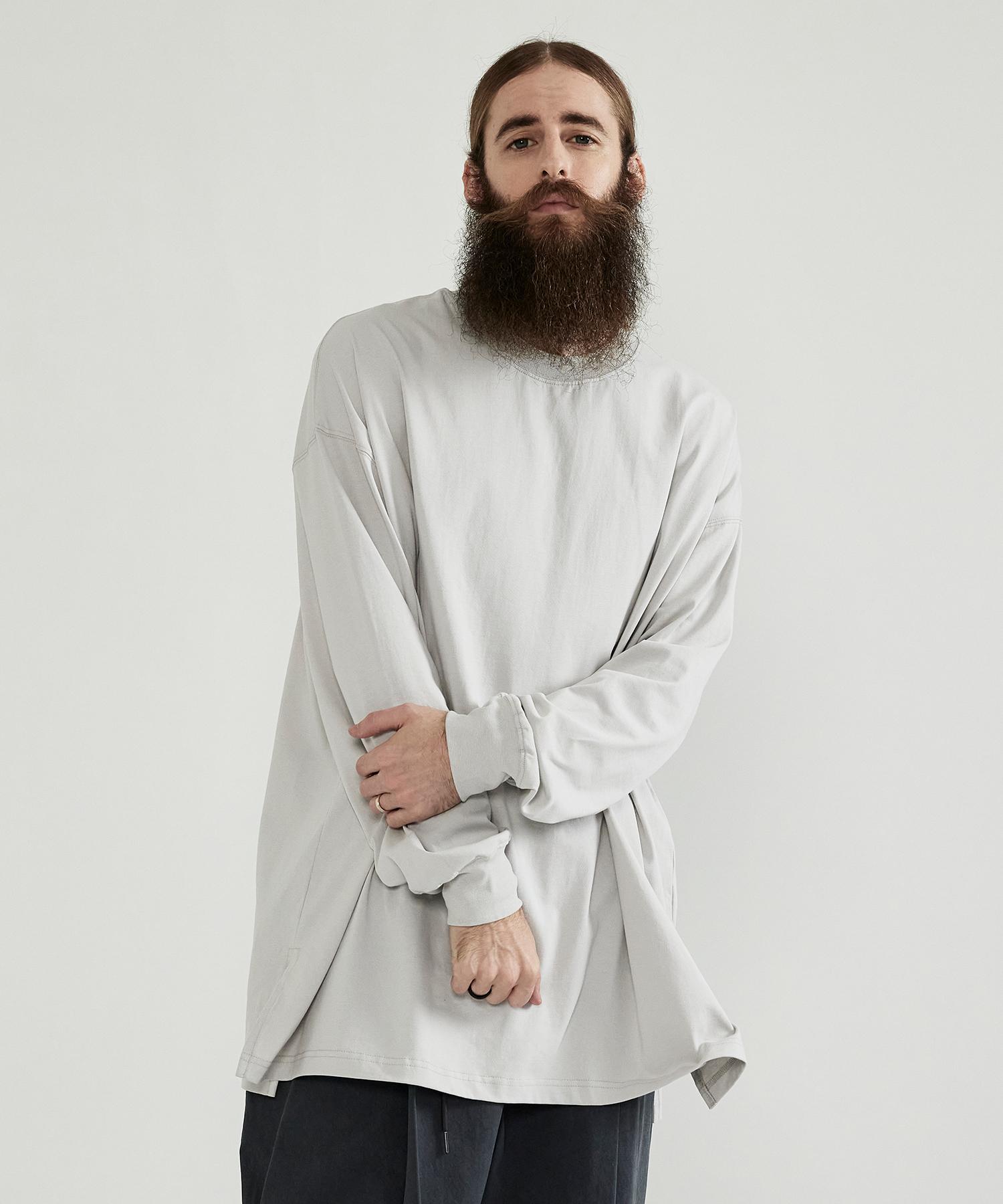Cargo Bros Cb Oversized Plain Round Long Sleeve Tee (Gray) Free