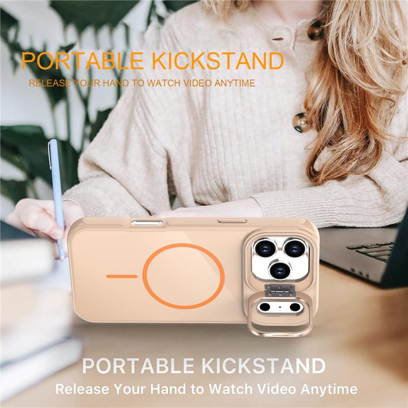 Bright Color Original Magnetic Suction Is Suitable for Apple 17Pro Max Mobile Phone Case IPhone16 15Pro Metal Lens Holder Case.