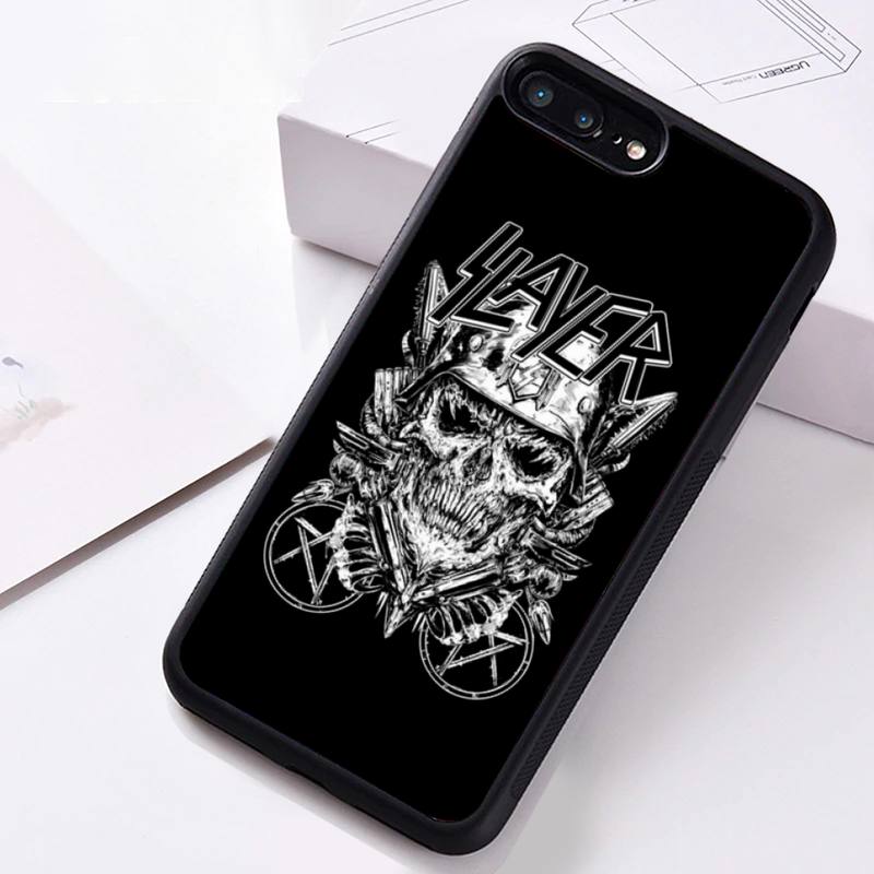 Slayer Heavy Metal Rockband Telefonfodral Gummi för iPhone 12 pro max mini 11 pro XS MAX 8 7 6 6S Plus X 5S SE 2020 XR fodral