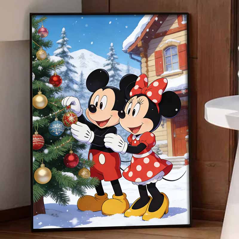 Disney Diamond Art Painting Kit 5D Diamond Christmas Tree Painting Dot Art Gemstone Crystal Paint Diamond Home Wall Decor