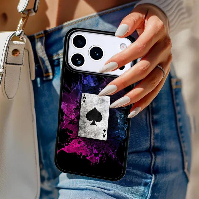 Ace of Spades Poker soft Phone Case For iPhone 17 Air 14 15 13 12 Max Cover For Apple 14 15 16 16e 11 Pro Max Plus Coque
