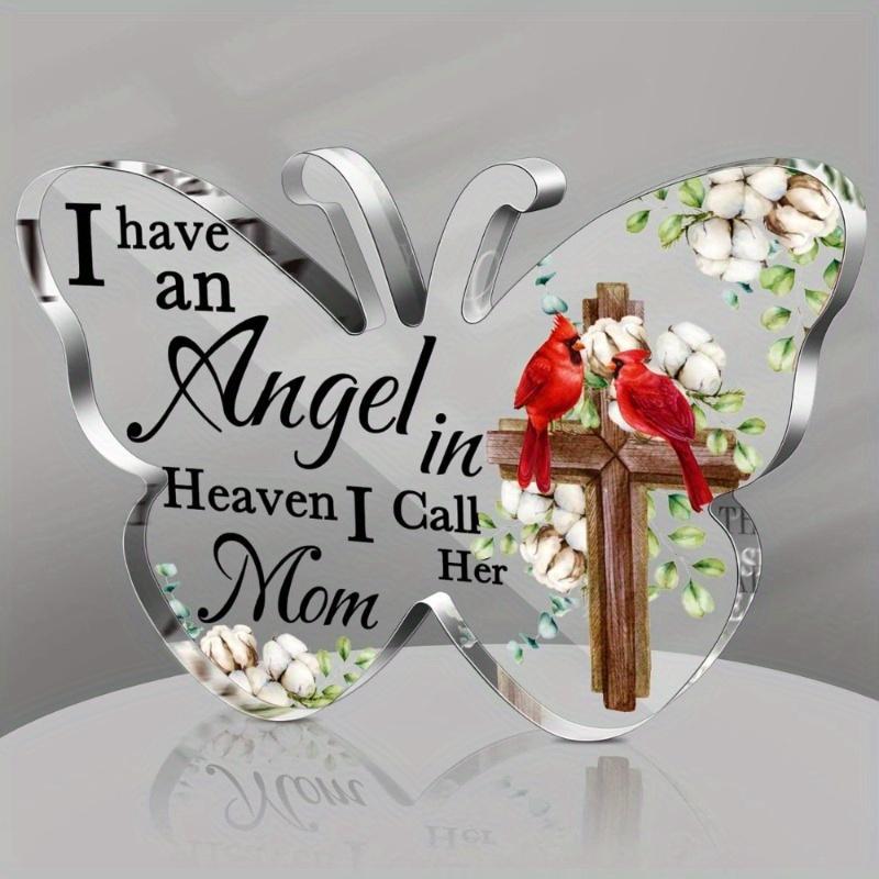 

Красный кардинал Рождественский мемориал - Подарок соболезнования для мамы на небесах чистый