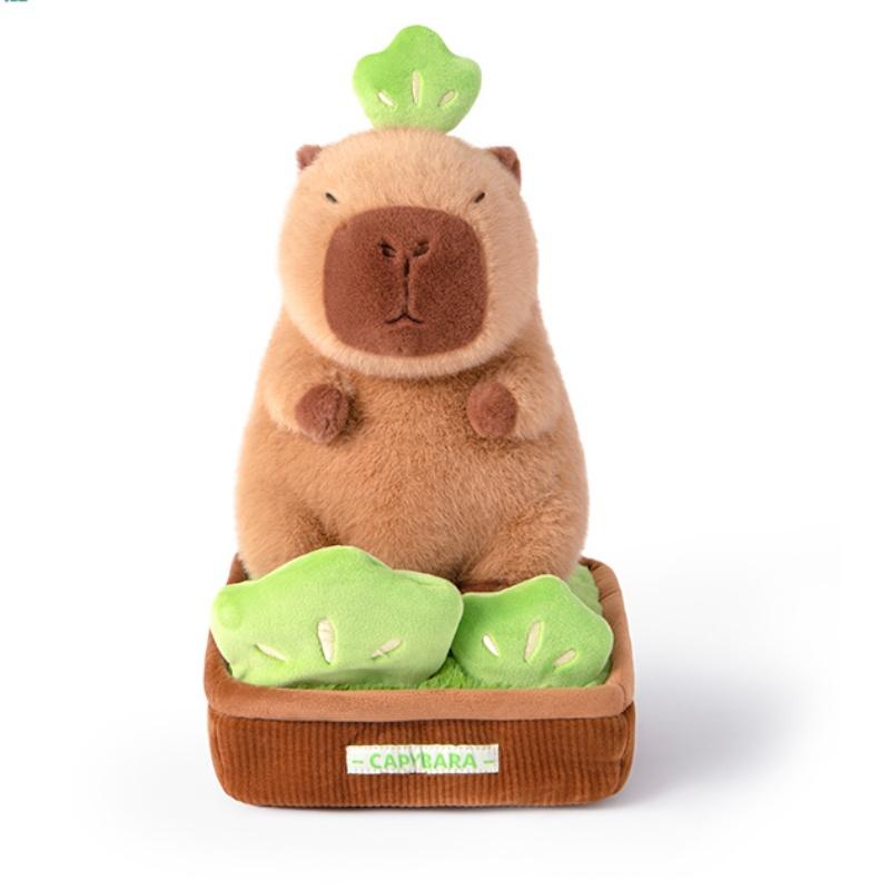 

Non-Toxic 30Cm Cartoon Fun Plant Capybara Plush Doll Pillow Potted Plant Relax Pine Tree Banana Lemon Clover Capybara Plush Toy Home Decor 30cm