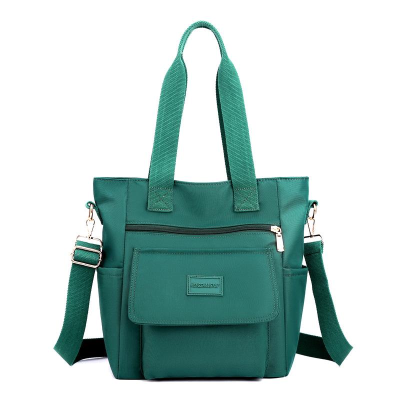

Женская однотонная сумка через плечо для пригородных поездов, большая вместительная сумка, сумка для подмышек темно-зеленого