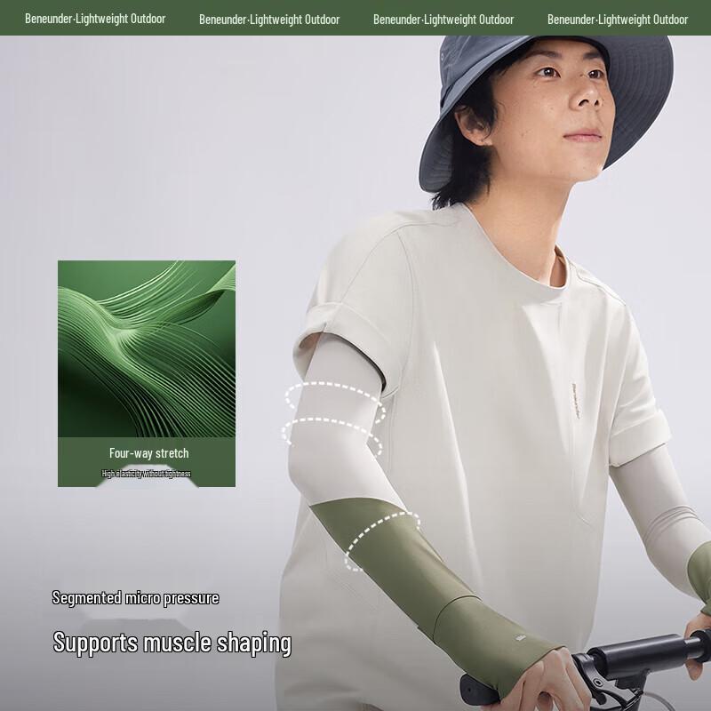 Beneunder Men's Ice Silk Sun Protection Arm Sleeves