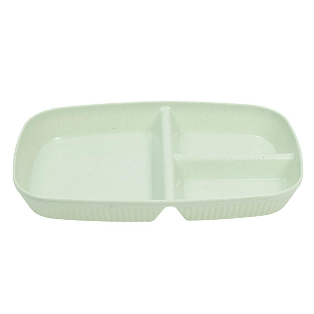 Household Simple Wheat Straw Compartment Dinner Plate Multifunctional Dinner Plate Noodles Vegetables Breakfast Plastic Plate