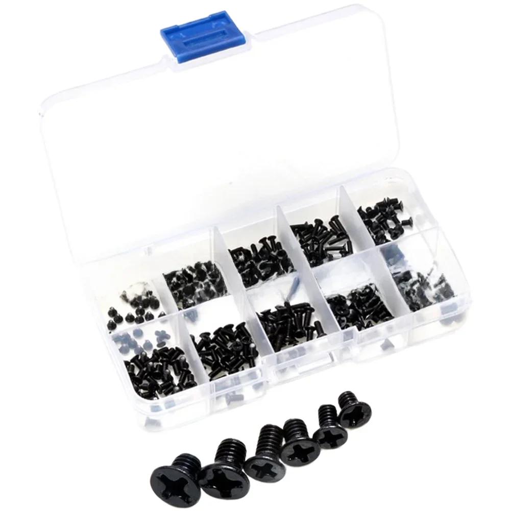

Black Zinc Plated Countersunk Screw Kit 500PCS 10 Sizes for Laptop Computer Repair and Microelectronics Assembly