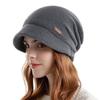 SIVAN Knit Hat for Fall and Winter Knit Hat with Fleece and Cold and Knit Knit Care Solid Cold Unisex Dark Women's [Classic Brim, Lining,