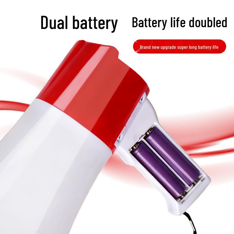 Portable Bluetooth Megaphone with Dual-Chamber Lithium Battery - Rechargeable Handheld Speaker for Outdoor Promotions.