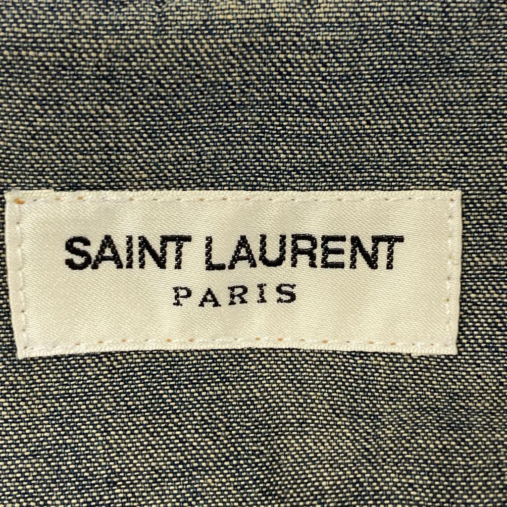 SAINT LAURENT PARIS EDITORIAL Indigo 597059 Long Sleeve Denim Shirt tops S IndigoUsed