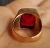 Ruby Ring, Mens Signet Ring, 925 Solid Sterling Silver, Gemstone Ring, Handmade Jewelry, 12x16 MM Ruby