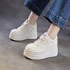 Full Professional Inner Height-increasing Women's Shoes 8CM Thick-soled Muffin Light Casual Board Shoes