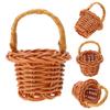 10pcs Small Baskets Wovens Basket with Handle Miniature Creatives Craft Supplies
