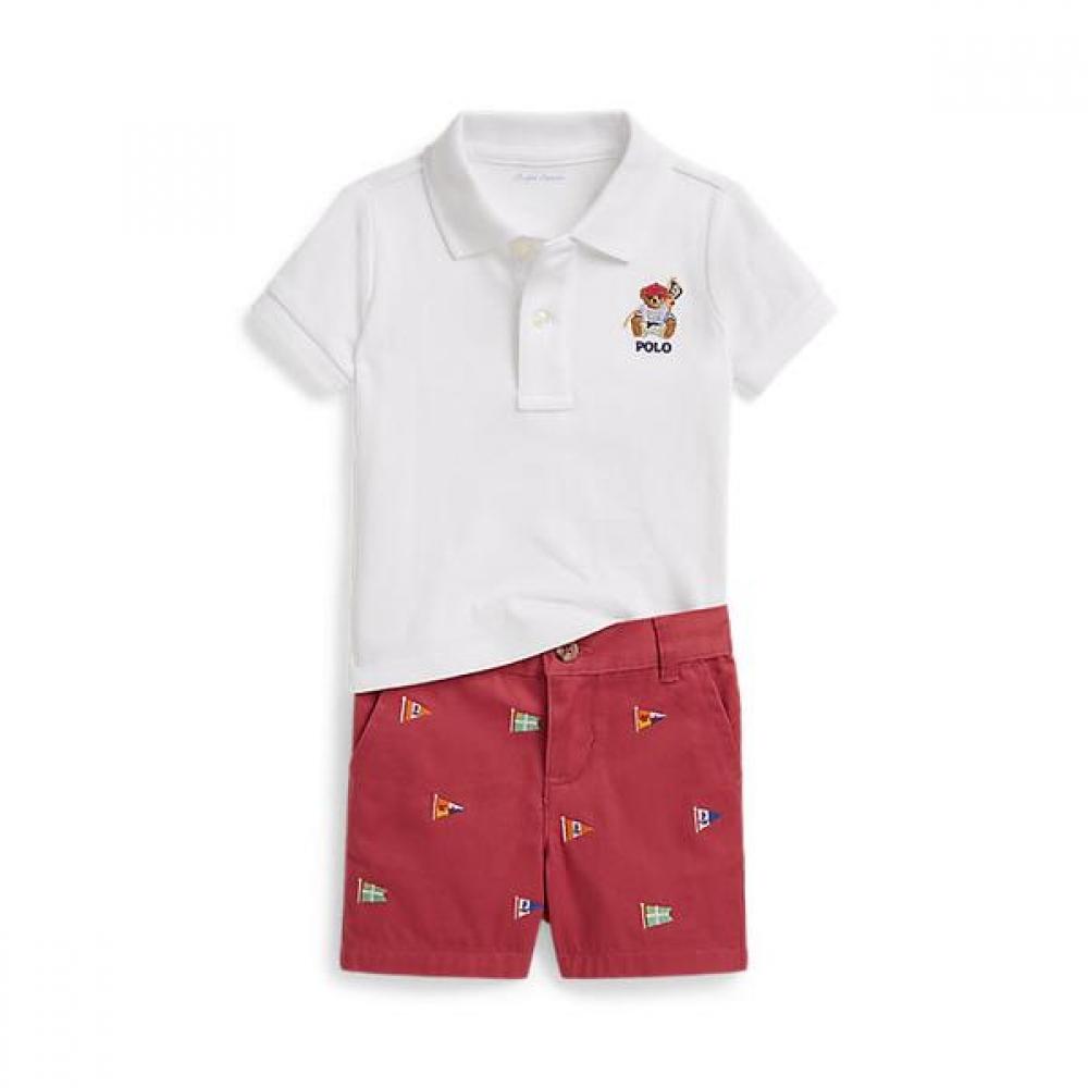 Polo Ralph Lauren Baby Boy Polo Bear Soft Cotton Polo Shirt And Short Cwpo2sti9s20138100 12M