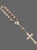 Hot selling pink crystal cross prayer bead pendant necklace and bracelets jewellry set for Christian