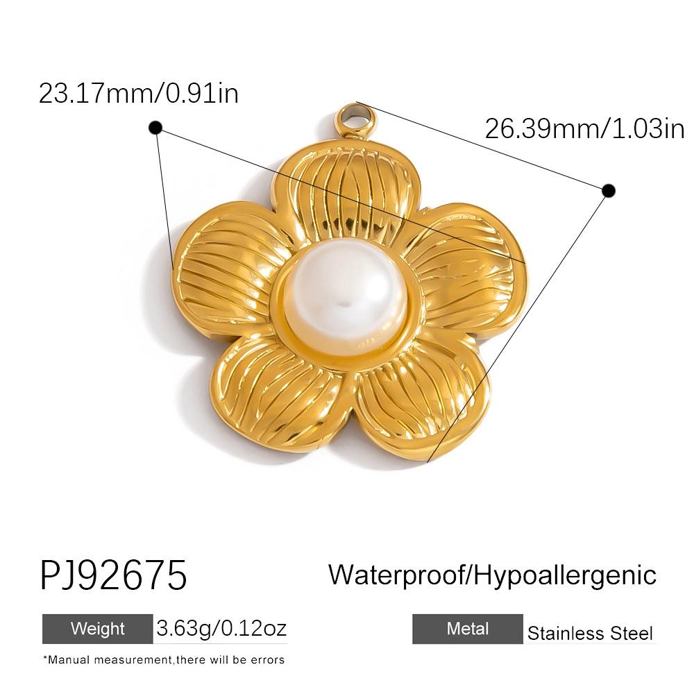 Cross-border Stainless Steel Jewelry Accessories Heart-shaped Flower Pendant Accessories Platedaccessories for Women