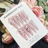 Artisan Fairy Light Pink Snake Wrap Crystal Heart Nail Decals - Luxurious Nail Pieces for a Radiant Look