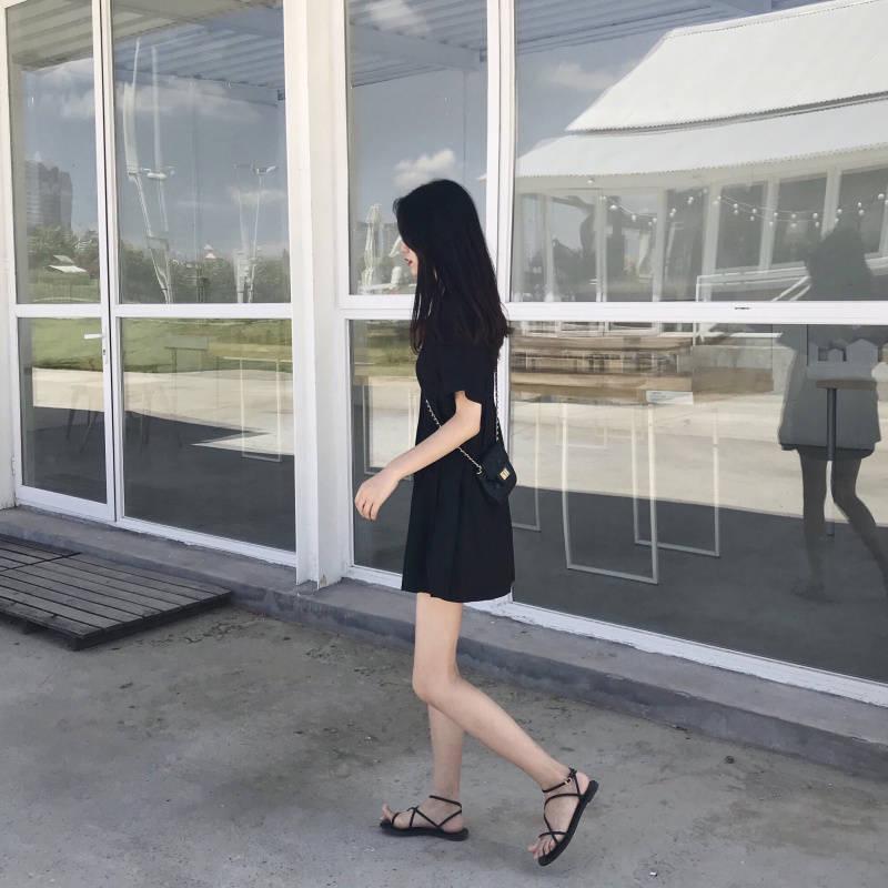 2024 Korean Style Summer Maternity Dress: Slimming A-Line Baby Doll with Retro Short Sleeves