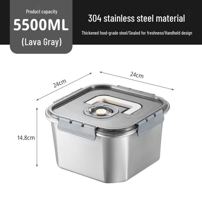 304 Stainless Steel Square Food Storage Container