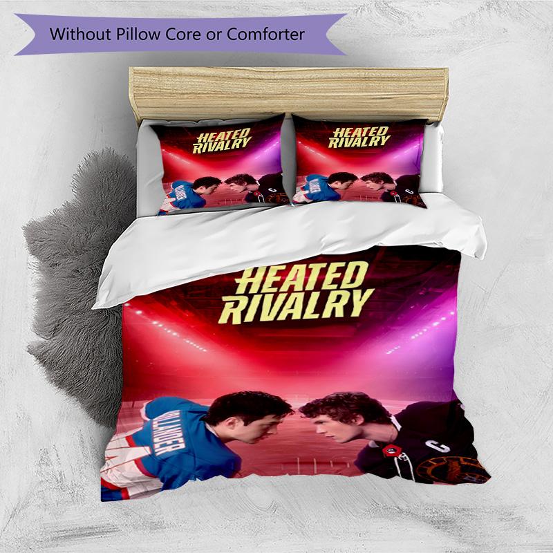 3pcs Duvet Cover Set (1*Duvet Cover + 2*Pillowcase, Without Core), Heated Rivalry Print Bedding Set, Bedroom Decor, All‑Season, Birthday Gift