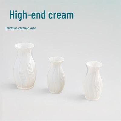 Simple Modern Cream Faux Ceramic Vase for Floral Arrangements