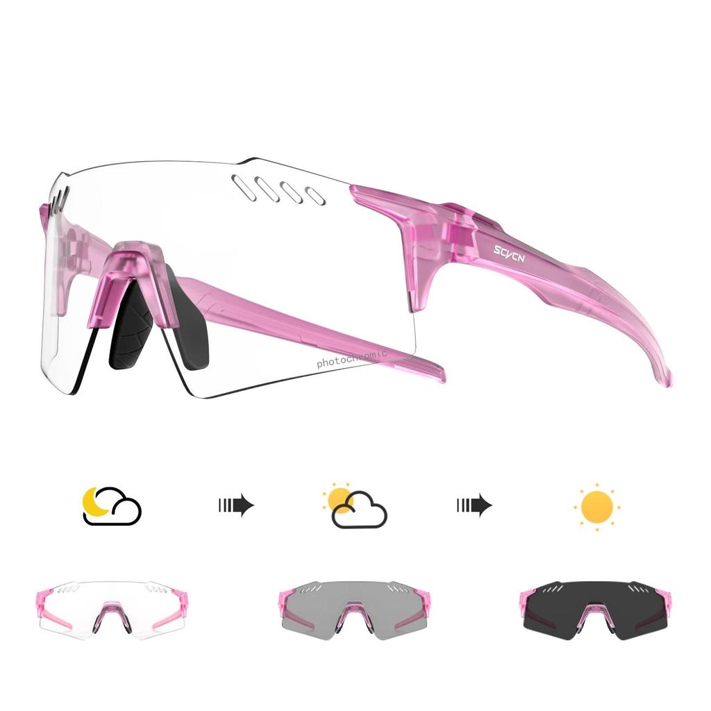SCVCN UV400 Photochromic Protection Glasses Men Women Riding Windproof Goggles Outdoor Sports Eyewear MTB Road Bike Sunglasses 7
