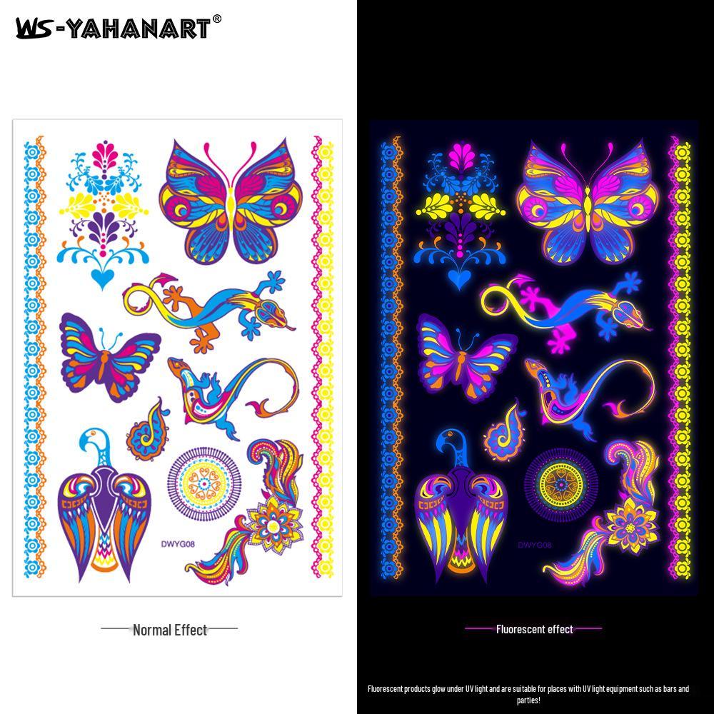 Creative Fluorescent Waterproof Full Arm and Face Tattoo Sticker