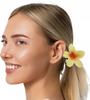 Fermacapelli Clip Fiore Giallo-Rosso Primavera Carnevale Hawaii Aloha 8cm