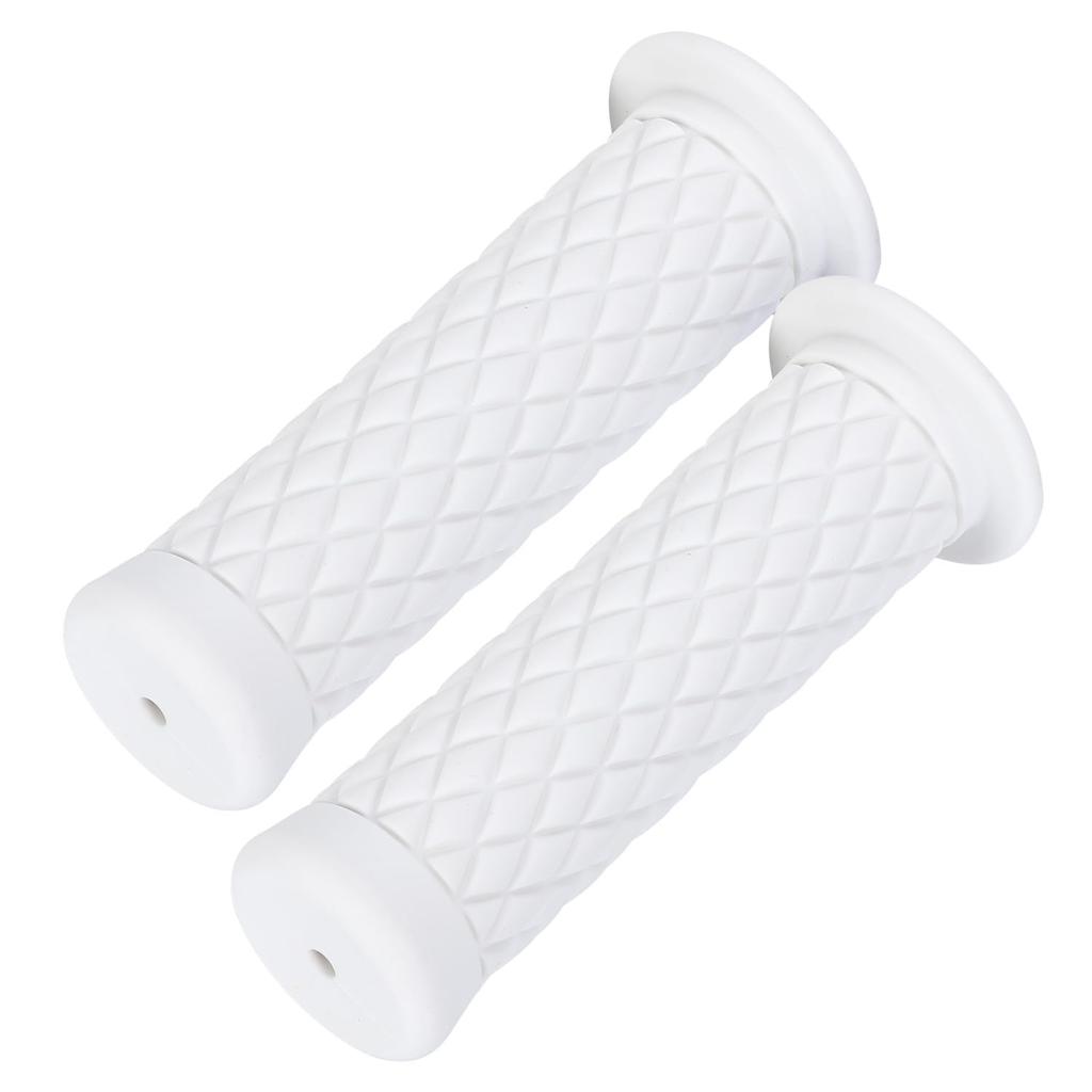 Nakira Motorcycle Grip Moped Handle 0.9 Inch (22.2 Mm) Non-Piercing Rubber C-Shaped (White)