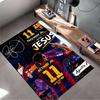Sports Area Rug, Neymar Jr Barcelona 11 100 Percent Jesus Signature Poster, Fan Cave Decor, Non-Slip Mat