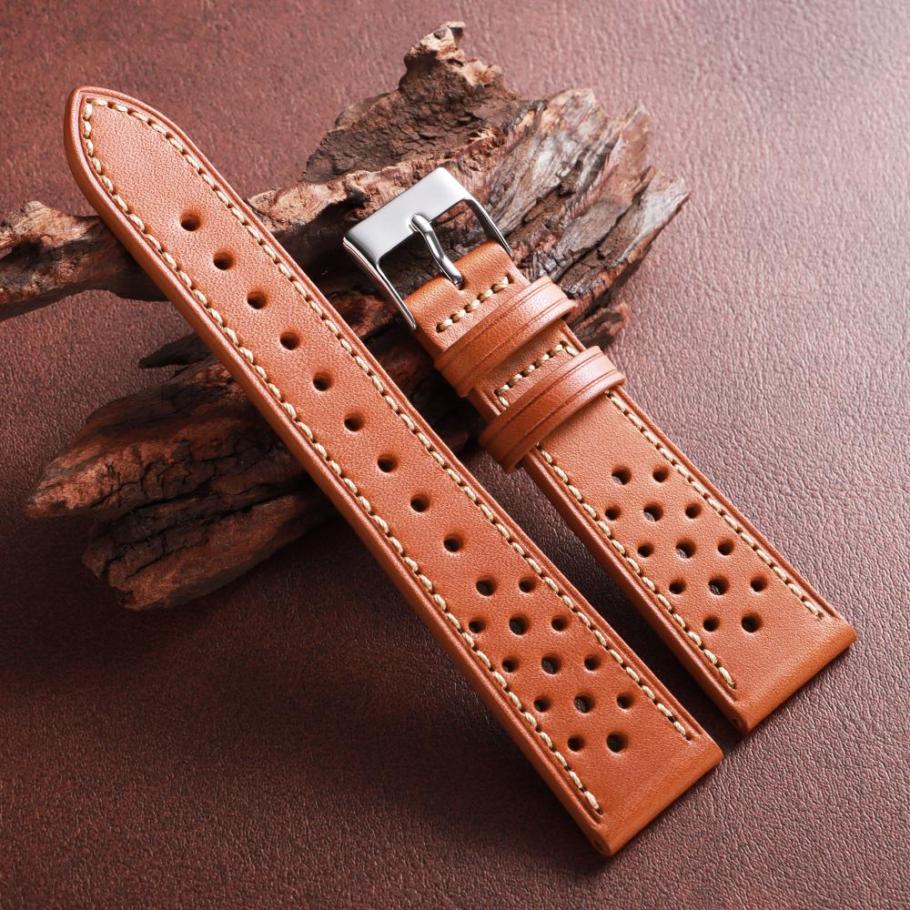 18mm 20mm 22mm Echtes Rindsleder Uhrenarmband Vintage Grün Armbänder Atmungsaktives Armband Gürtel für Omega für Seiko Business Armband