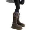 Wool~ Grape Mom, the Same Buckle Belt, Thick-soled Fluffy Flanged Warm Cotton Shoes, Medium and Long Snow Boots, Women's Winter Models