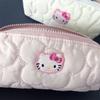 Pink Girly Heart Japanese Cat Zipper Pencil & Makeup Bag