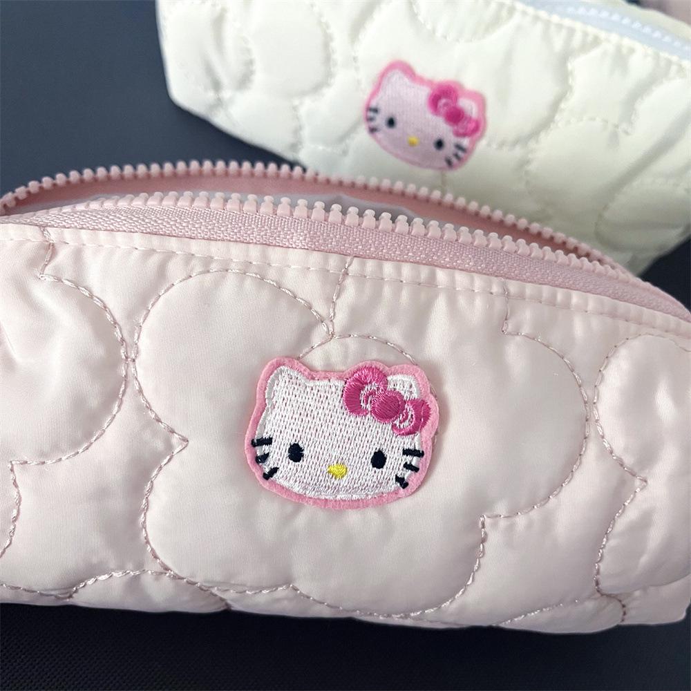 Pink Girly Heart Japanese Cat Zipper Pencil & Makeup Bag