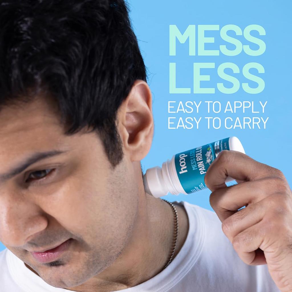 hoop Pain Relief Roll On 50 ml Pack | Cooling Muscle Pain Relief for Back, Leg, Shoulder, Knee, Neck, Sports Injuries