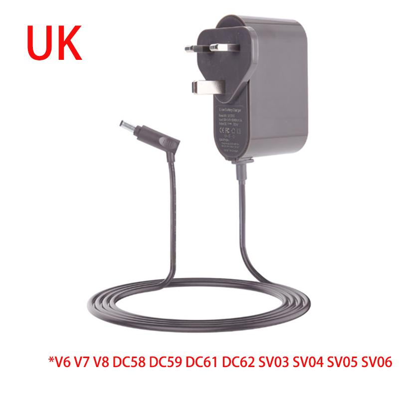 מטען לשואב אבק Dyson V10 V11 V15 SV12 SV15 V6 V7 V8 סדרת DC קו טעינה מתאם מתח לסוללה תקע אמריקאי אירופאי בריטי