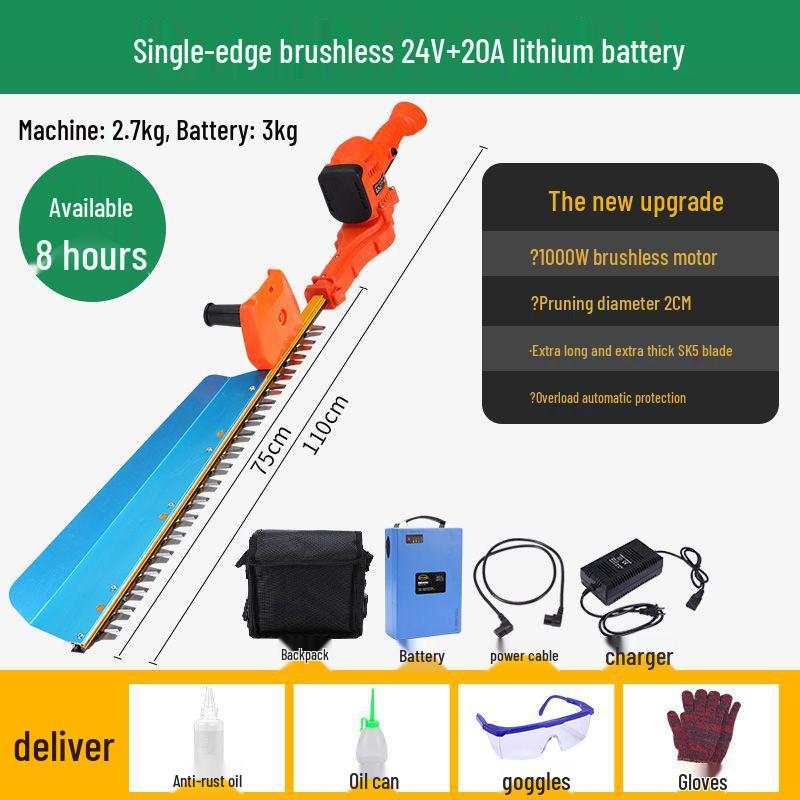 Cordless Lithium Battery Electric Hedge Trimmer Backpack - High Power Garden Pruning Machine for Tea Leaves, Tea Trees, and Branches