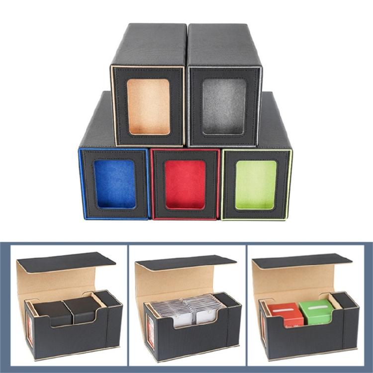 PU Card Deck Box with Dice Tray Game Card Collectors Scratch Resistant Card Storage Case Game Card Carrying Organizers