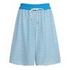 Shop Women Waistband Label Striped Summer Vacation 5 Shorts Neon Blue Bygo Wpt