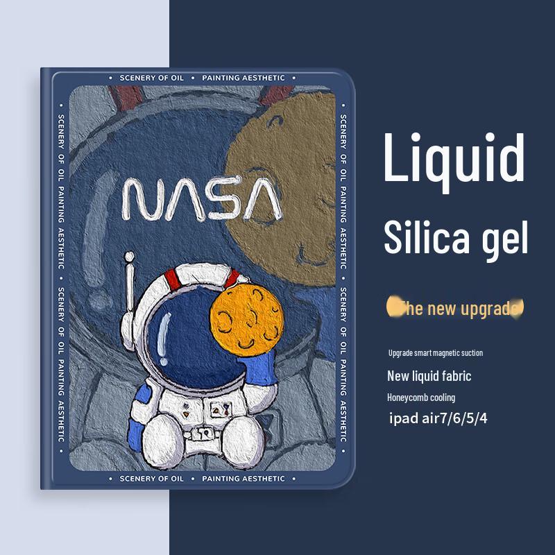 NEYAA Astronaut Liquid Silicone iPad Protective Case iPad Air 7/6/5/4 11/10.9-inch