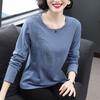Fashion Embroidered Solid Long Sleeve T-shirt Women Simple All-match Commute Female Diamonds O-Neck Pullovers Tops